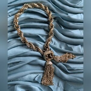 Vintage Gold Tone Rope Tasseled Bracelet